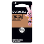 Pila alcalina especializada tipo botón Duracell LR44 de 1,5 V paquete