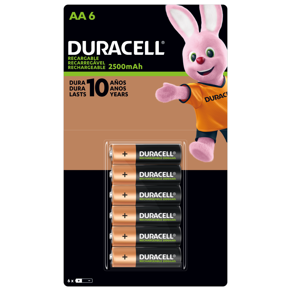 Duracell Pilas Recargables AA 2500 mAh 6 piezas