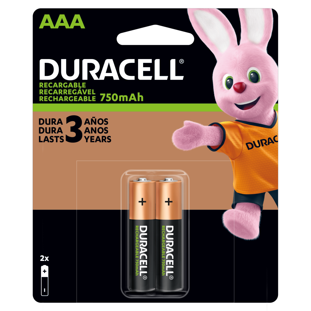 Duracell Pilas Recargables AAA 750 mAh paquete