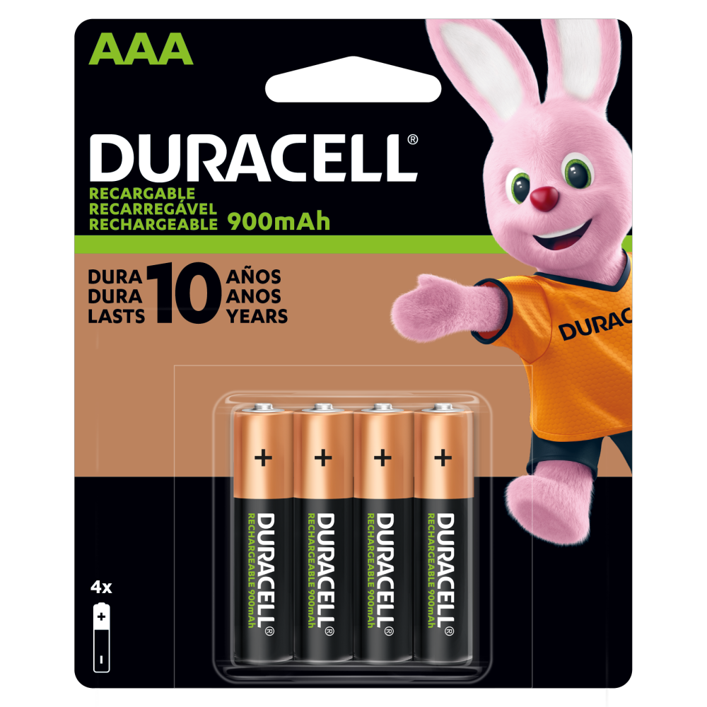 4 x Duracell Power baterías ACCUS AAA micro 900 mah baterías recargables 