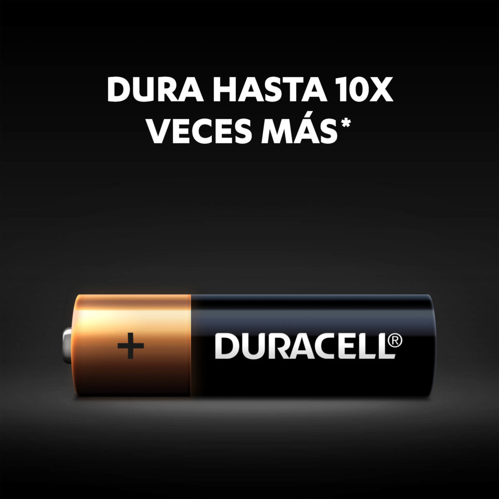 Las pilas Duracell AA duran hasta 10 veces más