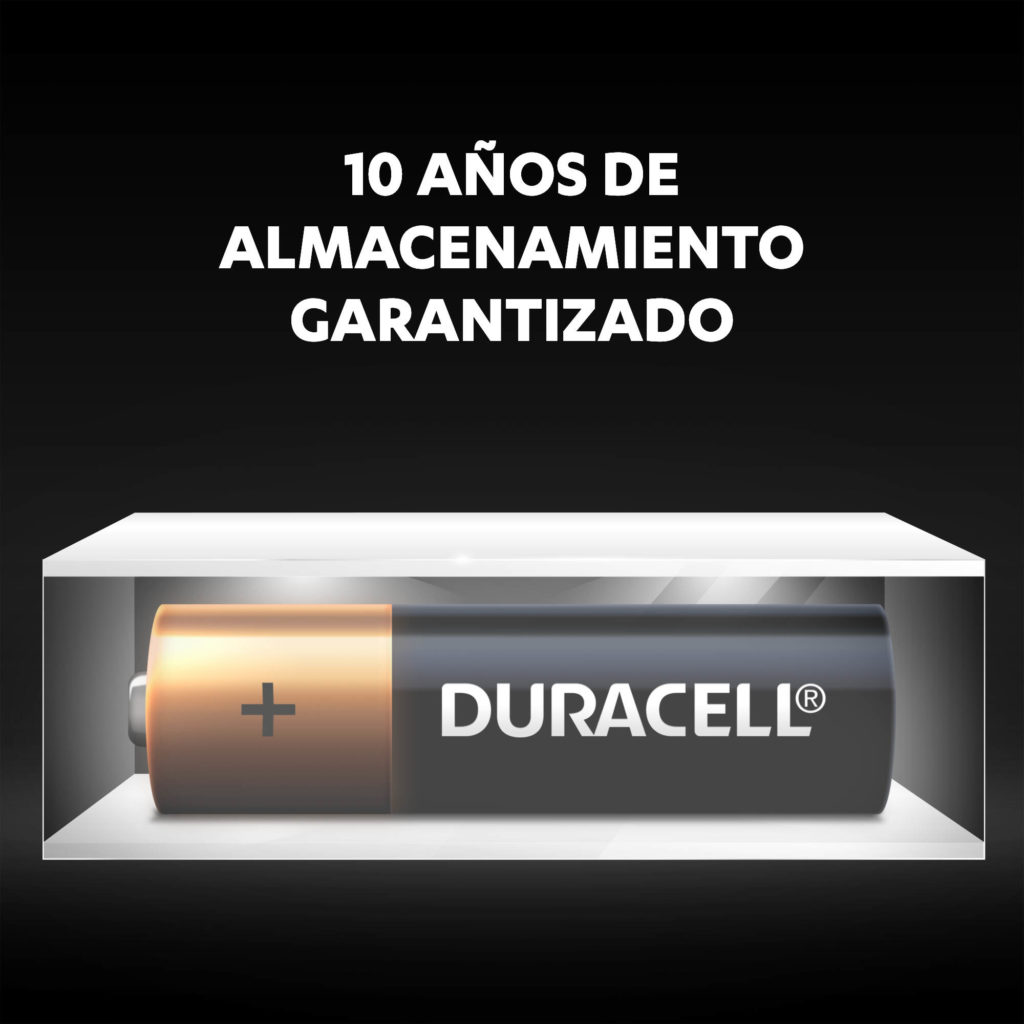 Pilas Duracell Alcalinas AA -10 años en almacenamiento